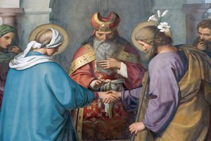 Speyer császári székesegyháza. Schraudolph festményei. József és Mária. Esküvő, Speyer, Németország alkotó: Unbekannt