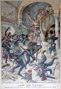 A Balkánon: A macedónok bombákkal védekeznek a török katonák ellen, 1903 alkotó: Unbekannt
