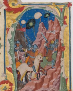 A kezdőbetű a Makkabeusok csatájával, kb. 1360-70. alkotó: Unbekannt