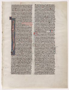 Initial I: Entwined Beast and Serpent: Leaf from a Biblia 2 of 2 Excised Leaves, c. 1225-1250. alkotó: Unbekannt