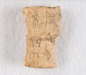 Feliratos csonttöredék orákulum csont, késői Shang-dinasztia, kb. 1300-1050 ie. alkotó: Unbekannt