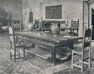 Belső, Palazzo Davanzati – 15. századi asztallal Parmából vagy Modena kerületből, 1928 alkotó: Unbekannt