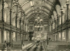 A Szent András-templom belseje, 1872. alkotó: Unbekannt