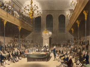 Az alsóház belseje, Westminster, London, 1809 alkotó: Unbekannt