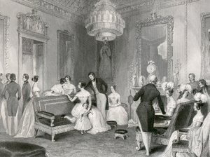 A sárga szalon belseje, Buckingham-palota, London, 1840 alkotó: Unbekannt
