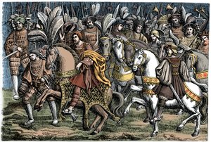 Interjú I. Ferenc és VIII. Henrik között az Aranyszövet mezőjén, 1520, 1870. alkotó: Unbekannt