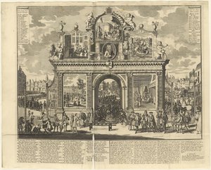 Beruházási tervek: A romos részvényesek temetkezési helyén felállított emlékív, 1720. alkotó: Unbekannt