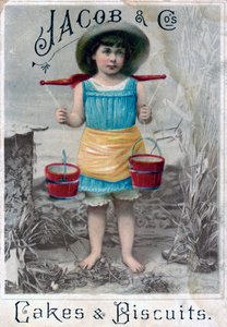 Jacob and Cos. Cakes & Biscuits, 1900-c1920-as évek. Reklám képeslap alkotó: Unbekannt
