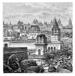 Jaina templomok, Junagadh, Gujarat, India, 1895 alkotó: Unbekannt