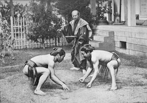 Japán birkózók készen állnak az indulásra, c1902, 1903 alkotó: Unbekannt