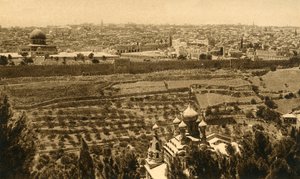 Jeruzsálem az Olajfák hegyéről, c1918-c1939. alkotó: Unbekannt