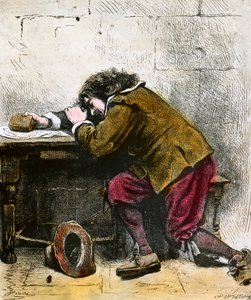 John Bunyan álmodik, 17. század, 19. század vége vagy 20. század eleje alkotó: Unbekannt