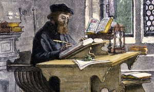 John Wycliffe munka közben, 19. század alkotó: Unbekannt
