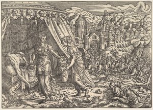 Judith és Holofernes, Bibliából, Frankfurtból, 1564. alkotó: Unbekannt