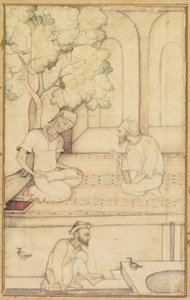 Kabir és két követő a teraszon c. 1610-1620. alkotó: Unbekannt