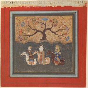 Kai Khusrau, Farangis és Giv Átkelés a folyón Jihun Oxus, Folio egy..., 15. század közepe. alkotó: Unbekannt