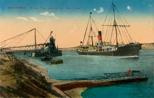 Kantara – brit hajó áthalad a Szuezi-csatornán, c1918-c1939. alkotó: Unbekannt