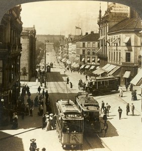 Karl Johan Street, W.N.W. a királyi palotába, Christiania, Norvégia, c1905. alkotó: Unbekannt