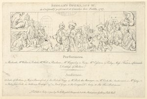 Kulcs a fellépők és a közönség névsorával: The Beggars Opera, 1790. július 1., 1790. július 1. alkotó: Unbekannt