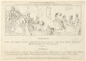 Kulcs a fellépők listájával: The Indian Emperor, or, The Conquest of Mexico..., 1791. február 1.. alkotó: Unbekannt