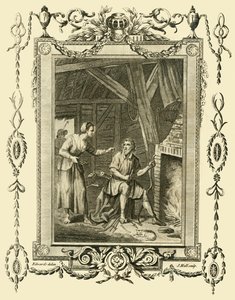 Alfréd király álruhában, akit a Neat Herds Wife megrótt, amiért hagyta égni a süteményeket, 1783. c878. alkotó: Unbekannt