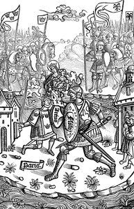 Arthur király egy óriással harcol, 1514 alkotó: Unbekannt