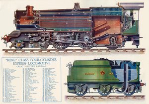Király osztályú négyhengeres gyorsmozdony – Great Western Railway, 1935. alkotó: Unbekannt