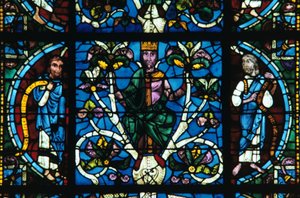 Dávid király, ólomüveg, Chartres-i katedrális, Franciaország, 1145-1155 alkotó: Unbekannt