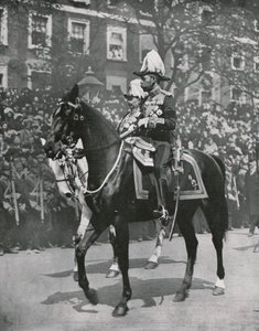 V. György király apja VII. Edward király temetésén, Londonban, 1910. május 20-án. alkotó: Unbekannt