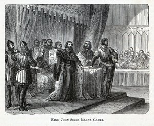 János király aláírja a Magna Cartát, 1882 alkotó: Unbekannt