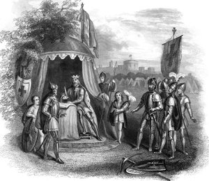 János király aláírta a Magna Cartát, Runnymede, Surrey, 1215 alkotó: Unbekannt