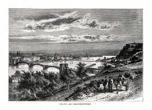 Koblenz és Ehrenbreitstein erőd, Németország, 1879 alkotó: Unbekannt