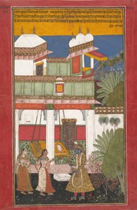 Krishna és Radha, Oldal egy szétszórt Rasikapriya-ból..., kb. 1660-70. alkotó: Unbekannt