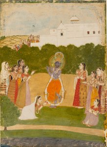 Krisna a folyó mellett furulyázik, c1720 alkotó: Unbekannt
