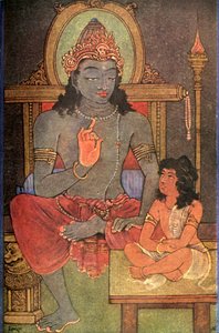 „Krishna oktatja Arjunát”, 1920. alkotó: Unbekannt