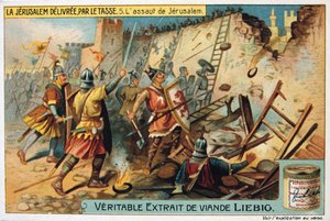La Jerusalem delivree par le Tasse, A támadás Jeruzsálem ellen. 19. század alkotó: Unbekannt