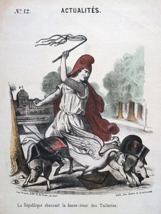 A Köztársaság üldözi a Tuilleries-i alsó udvart, allegorikus rajzfilm, 1870-1871 alkotó: Unbekannt