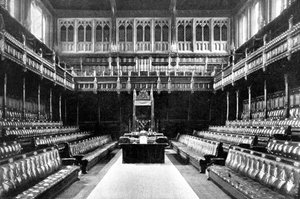 Ladies Grille a Riporterek Galériája felett, Alsóház, Westminster, London, c1905 alkotó: Unbekannt