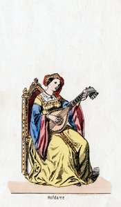 Várakozó hölgy, Shakespeare VIII. Henrik drámájának jelmezterve, XIX. alkotó: Unbekannt