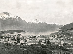 Wakatipu-tó és a hegyek, Queenstown, Új-Zéland, 1895. alkotó: Unbekannt