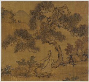 Tájkép: ember a fenyő alatt, Ming-dinasztia, 1368-1644. alkotó: Unbekannt