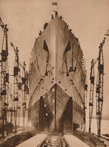 A "Queen Mary" Cunard óceánjáró felbocsátása, 1934-1935. alkotó: Unbekannt