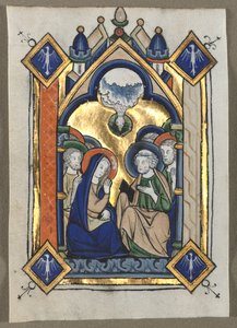 Zsoltárból kivágott levél: Pünkösd, c. 1260. alkotó: Unbekannt