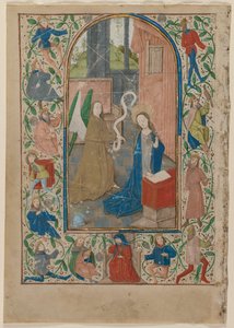 Levél egy órakönyvből: Angyali üdvözlet recto, 1470-es évek. alkotó: Unbekannt