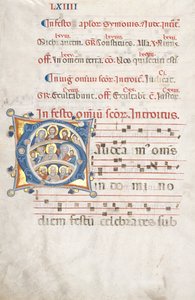 Levél egy fokozatról: Kezdő G Krisztussal, a Szűzanyával és az apostolokkal, c. 1300. alkotó: Unbekannt
