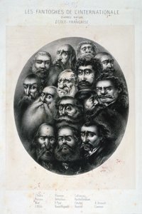 Az Internacionálé fantokéi, karikatúra a kommunistákról. Franciaország 19C alkotó: Unbekannt