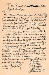 Levél Benjamin Westnek, a Királyi Akadémia elnökének, 1803 1904 alkotó: Unbekannt