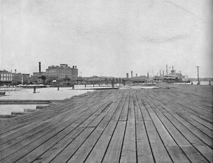 Levee and Steamboat Landing, New Orleans, 1897. alkotó: Unbekannt