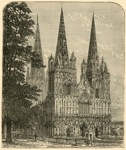 Lichfield katedrális – A nyugati front, 1898. alkotó: Unbekannt