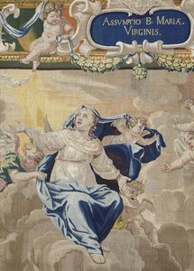 A Szűz élete: "" Nagyboldogasszony" (The Assumption) Részlet Gyapjúból és selyemből készült kárpit Pierre Damour műhelyében Charles Poerson (1609-1667) rajzai alapján alkotó: Unbekannt